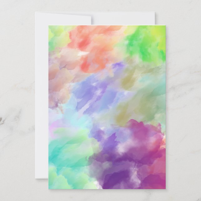 Modern Abstract Watercolor Clouds Colorful Pastel  Einladung (Vorderseite)