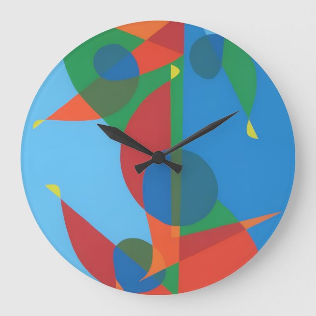 Modern Abstraction Treble Clef Wall Clock Große Wanduhr (Vorderseite)