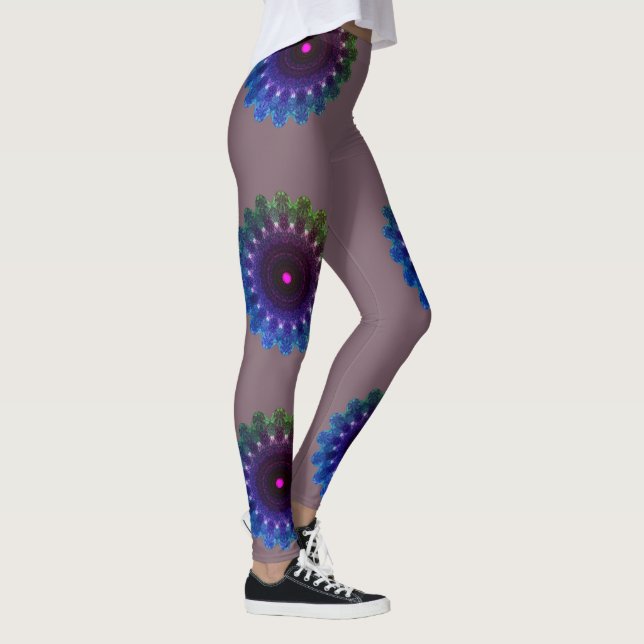 MODERN abstrakt gezeichnet Farbe: #7D616C-blau-pin Leggings (Rechts)
