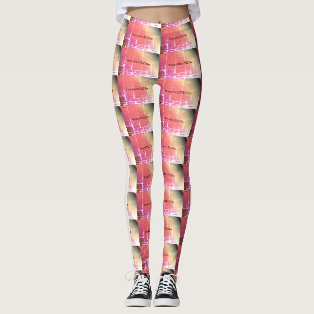 MODERN abstrakt gezeichnet hellrot Leggings (Vorderseite)