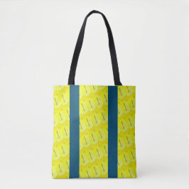 MODERN abstrakt gezeichnet in Blau-Gelb Tasche
