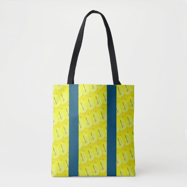 MODERN abstrakt gezeichnet in Blau-Gelb Tasche (Vorderseite)