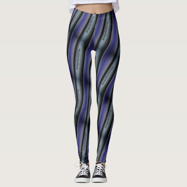 MODERN abstrakt gezeichnet in blau-grau-schwarz Leggings (Vorderseite)