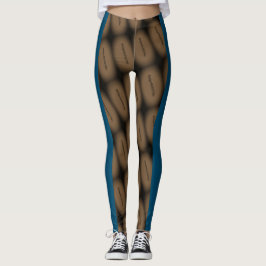 MODERN abstrakt gezeichnet in Blau-Schwarz-Braun L Leggings