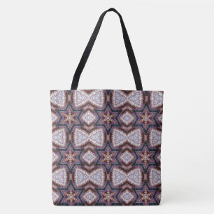MODERN abstrakt gezeichnet in blaubrauner Tote-Tas Tasche