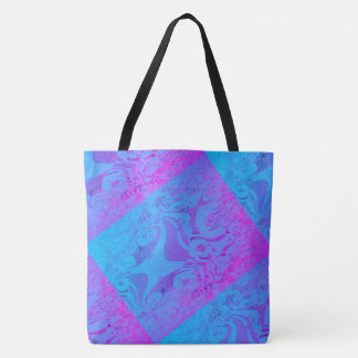 MODERN abstrakt gezeichnet in hellblau-pink Tasche