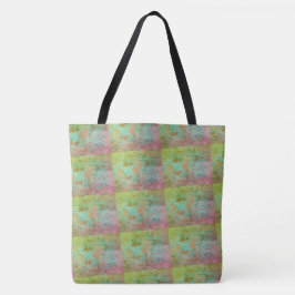 MODERN abstrakt gezeichnet in hellgrün-rosa Tasche