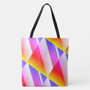 MODERN abstrakt gezeichnet in Rosa-Gelb-Blau-Rot Tasche
