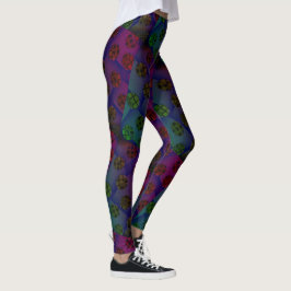 MODERN abstrakt gezeichnet in rot-tiefblau-grün Leggings