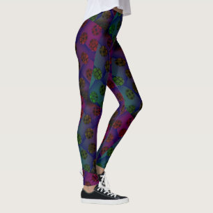 MODERN abstrakt gezeichnet in rot-tiefblau-grün Leggings