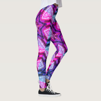 MODERN abstrakt gezeichnet in rot-tiefblau-rosa Leggings