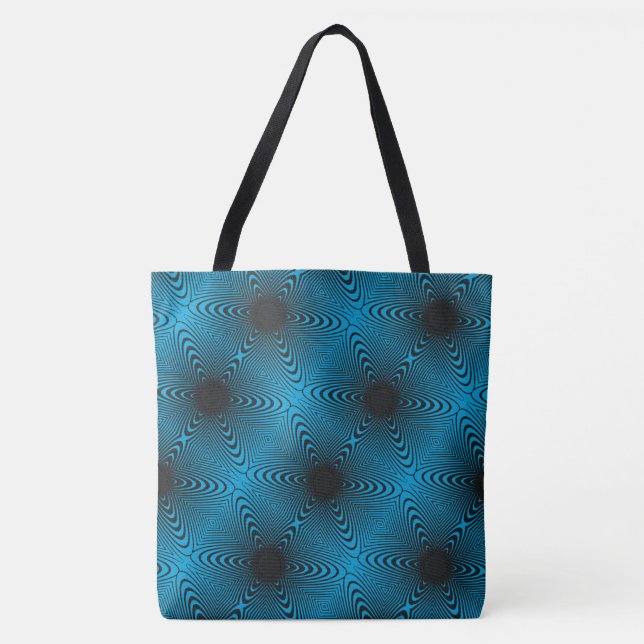 MODERN abstrakt gezeichnet Schwarz-aquamarin-Blaum Tasche (Vorderseite)