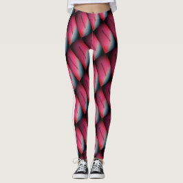 MODERN abstrakt gezeichnet Schwarz in aquamarinem Leggings