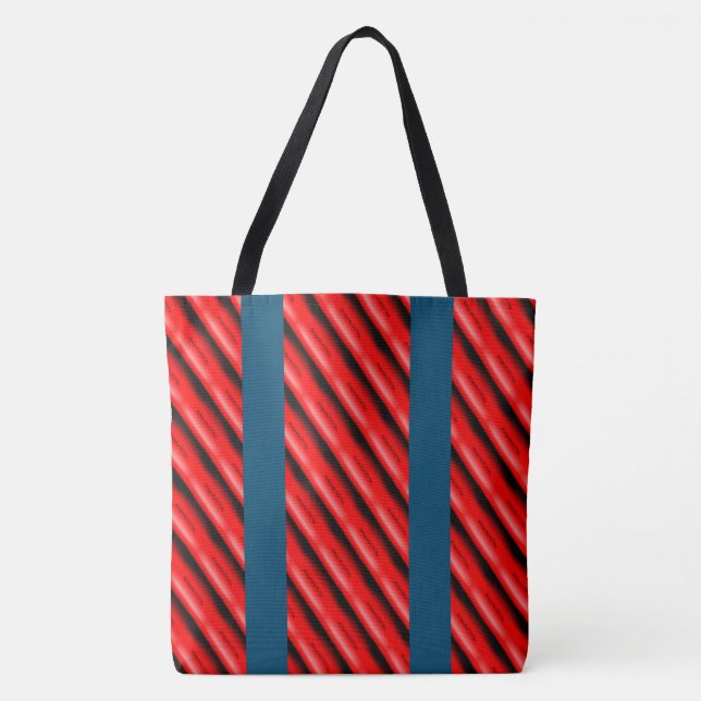 MODERN abstrakt gezeichnet Schwarz-Leggings in Rot Tasche (Vorderseite)