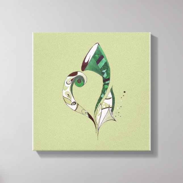 Modern abstrakt Green hand gezeichnete Tintenzeich Leinwanddruck (Vorderseite)
