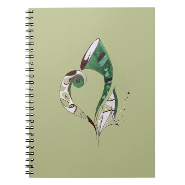 Modern abstrakt Green hand gezeichnete Tintenzeich Notizblock (Vorderseite)