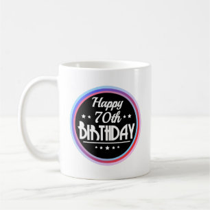 Modern Abstrakt Happy 70. Geburtstag Kaffeetasse