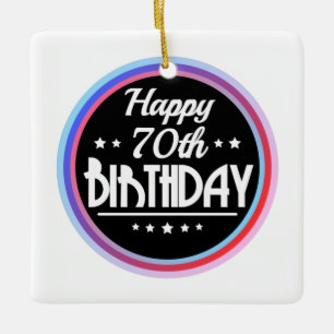 Modern Abstrakt Happy 70. Geburtstag Keramikornament