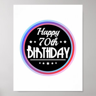 Modern Abstrakt Happy 70. Geburtstag Poster