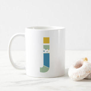Modern Abstrakt Letter J Monogram Initial Kaffeetasse