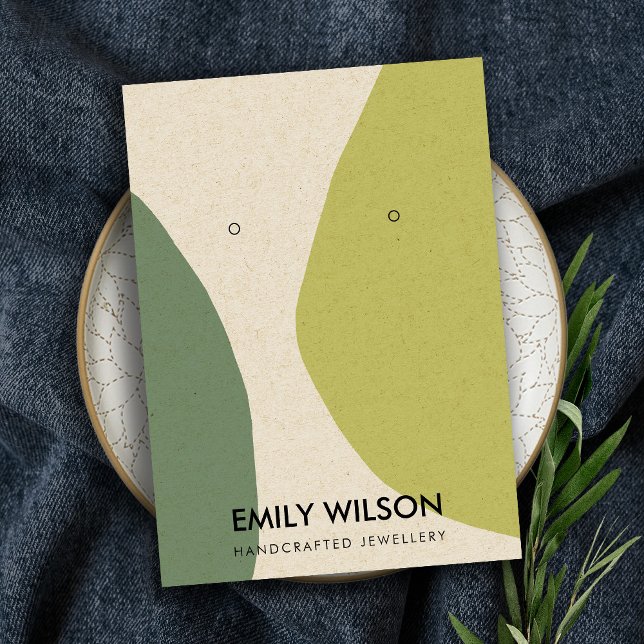 MODERN ABSTRAKT LIME GREEN KRA ART EARRING DISPLAY VISITENKARTE (Von Creator hochgeladen)