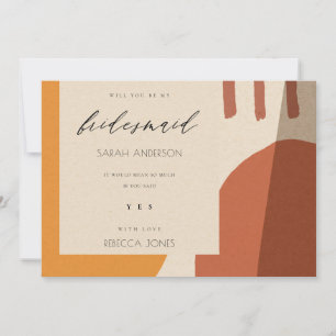 MODERN ABSTRAKT RUST ARTISTISE SEIN MEIN BRIDESMAI EINLADUNG