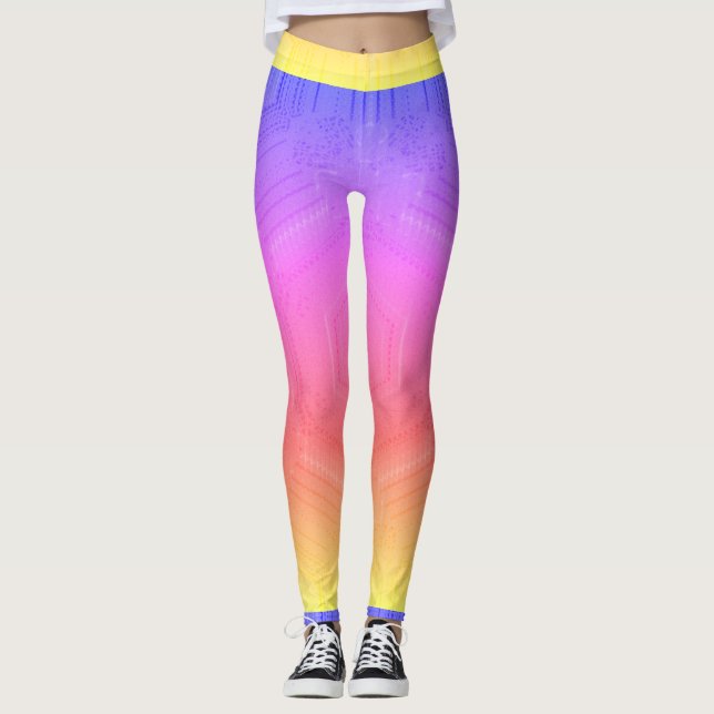 MODERN abstrakt zeichnend in gelb-lila-mosaik Leggings (Vorderseite)