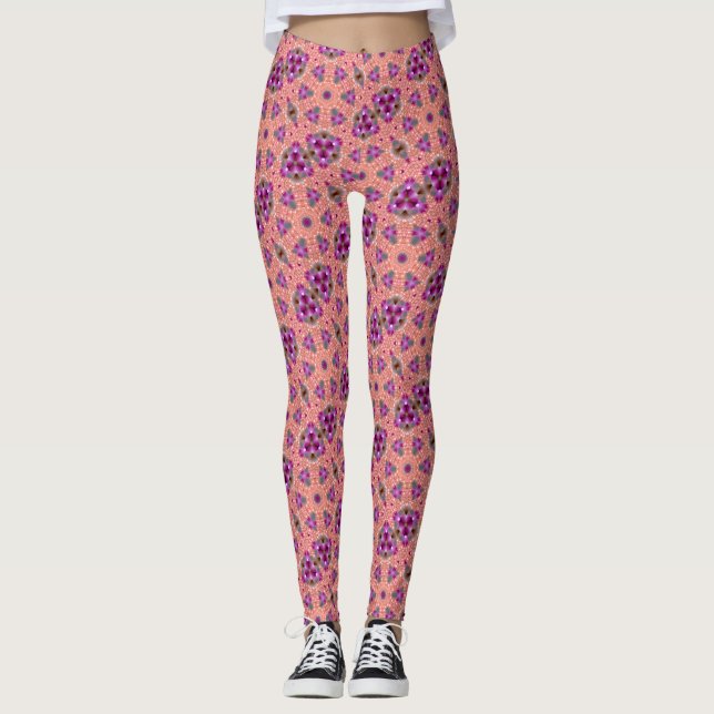 MODERN abstrakt zeichnend in Rosa-lila-Mosaik Leggings (Vorderseite)