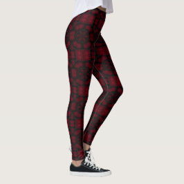 MODERN abstrakt zeichnend Schwarz-Rot-Mosaik Leggings