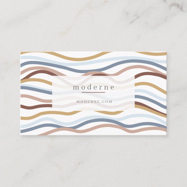 Modern Abstrakte Linienführung Design Weiß Visitenkarte (Vorderseite)