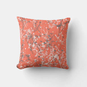 Modern Abstrakte Wildblumen Terracotta auf dem Lan Kissen