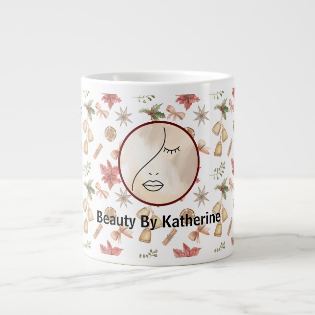Modern Abstraktes Beauty Face Logo Jumbo-Tasse (Vorderseite)