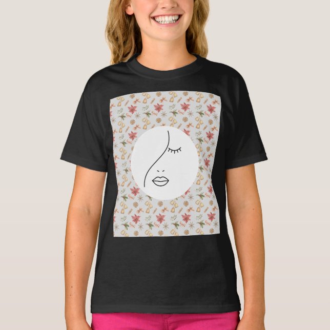 Modern Abstraktes Beauty Face Logo T-Shirt (Vorderseite)