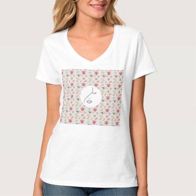Modern Abstraktes Beauty Face Logo T-Shirt (Vorderseite)