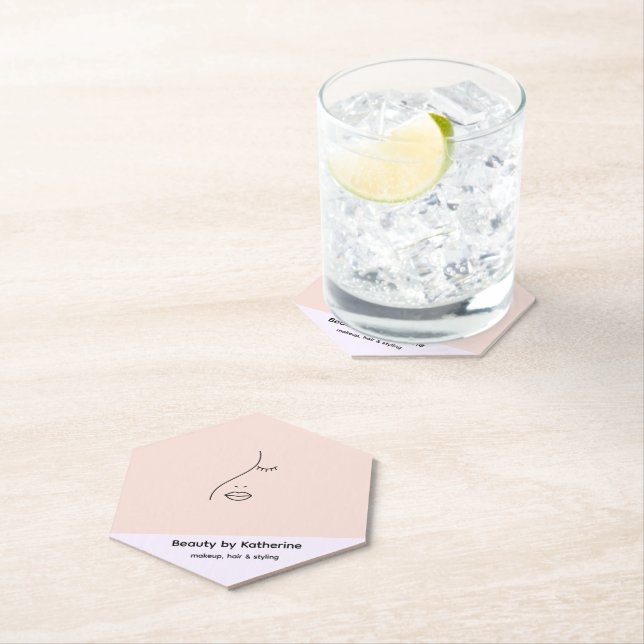 Modern Abstraktes Beauty Face Logo Untersetzer (Vor Ort)