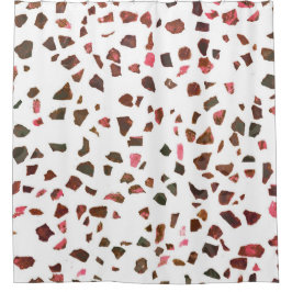 Modern Abstraktes Marmorrosa Terracotta auf dem Mo Duschvorhang
