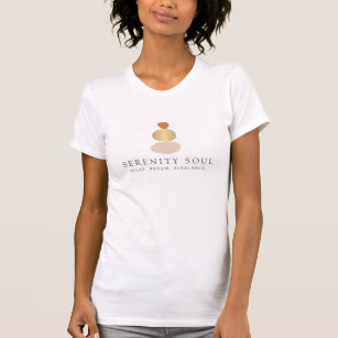 Modern Abstraktes Zen-Stones-Gold-Logo T-Shirt