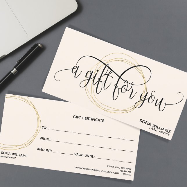 Modern abstraktes Zertifikat-Geschenkkarte-Logo (Von Creator hochgeladen)