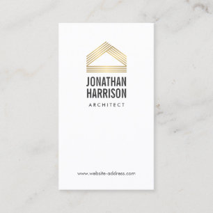 Modern Abstraktes Zuhause-Logo Gold/Weiß Visitenkarte
