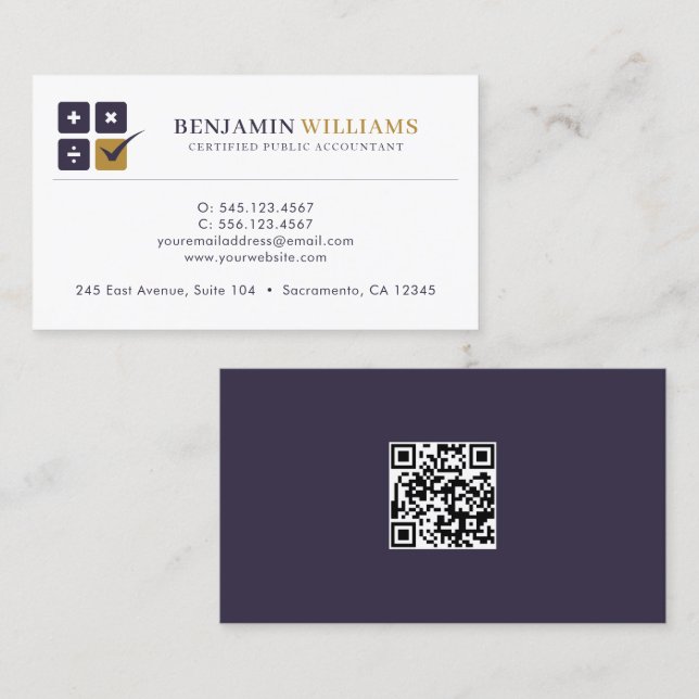 Modern Accountant Tax Return Agent Logo Visitenkarte (Vorne/Hinten)
