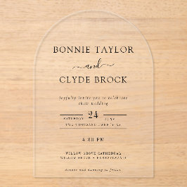 Modern Acrylic Arch Wedding Invitation Suite Acryleinladungen