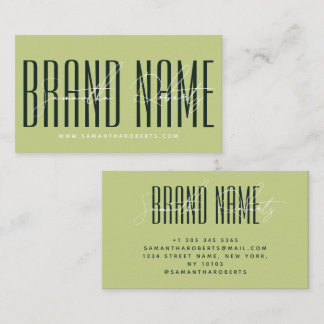 Modern add brand name elegant pink red visitenkarte