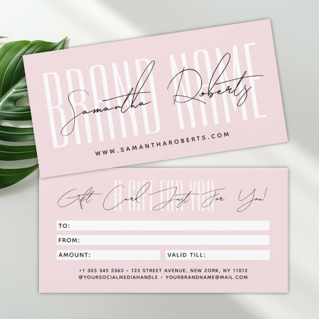 Modern add brand name script typography gift card (Von Creator hochgeladen)
