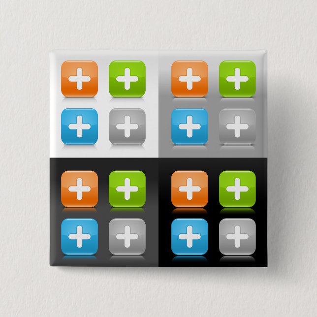 Modern Addition Math Symbol Shiny Glassy Icons Button (Vorderseite)