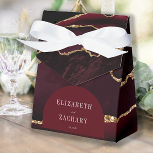 Modern Agate Geode Arch Burgundy Gold Geschenkschachtel