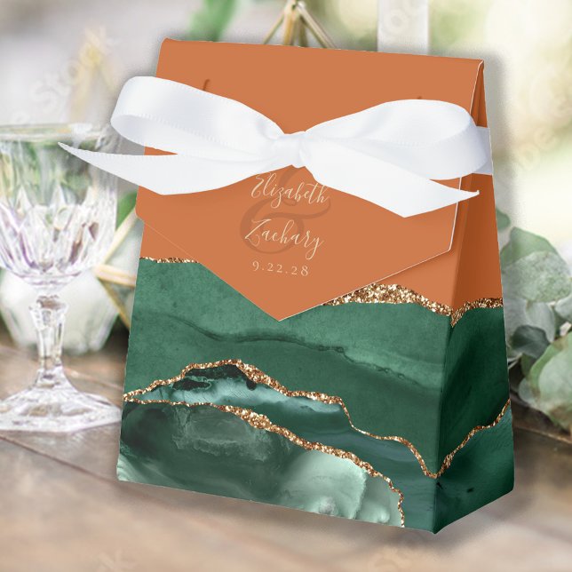 Modern Agate Geode Emerald Green Gold Rust Geschenkschachtel (Von Creator hochgeladen)