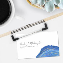 Modern Agate Marble Blue Gold Glitzer Geode