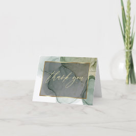 Modern Alcohol Ink Shades Green Vielen Dank Dankeskarte