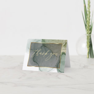 Modern Alcohol Ink Shades Green Vielen Dank Dankeskarte