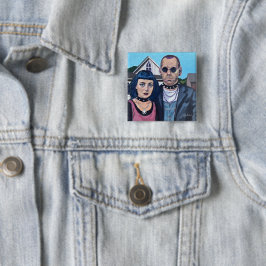 Modern American Gothic  Art- Grant Woods Inspired Button